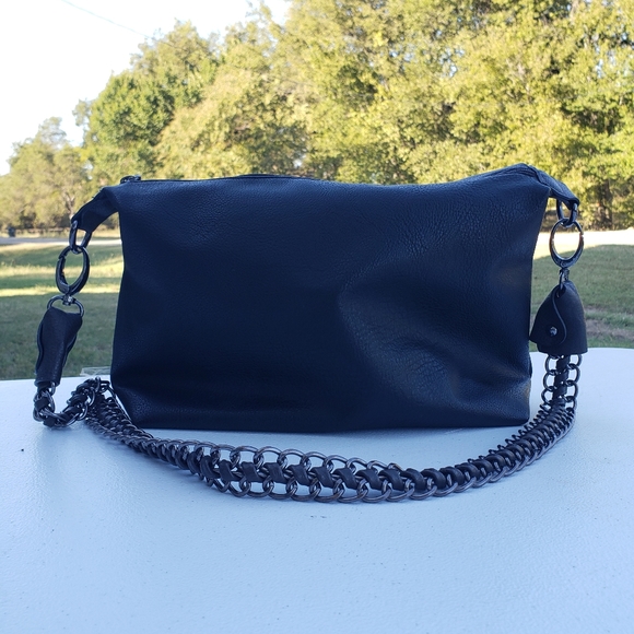 Black Rivet Bags Black Rivet Black Gunmetal Chain Shoulder Bag